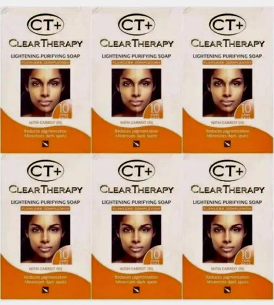 6 PACK CT+ Clear Therapy Carrot Lightening Purifying Soap 175G ✅ - Miami beauty1