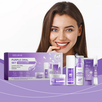 Purple Toned Teeth Set Clean Teeth Fresh Breath Care Mouth Clean Mouth Care