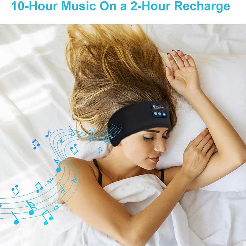 Wireless Bluetooth Sleeping Headphones Headband Thin Soft Elastic Comfortable Music Ear Phones Eye Mask For Side Sleeper Sports - Miami beauty1