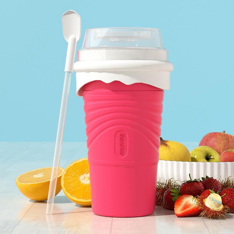 Squeeze Cup Slushy Maker Slushie DIY Plastic Squeeze Cups Double Layer Slushy Maker Smoothie Ice Cups - Miami beauty1