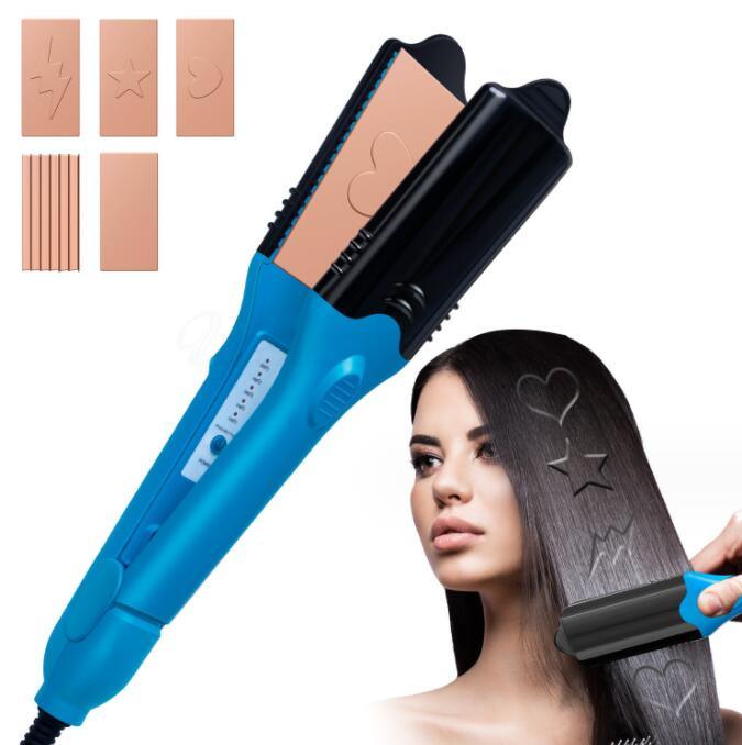 3D hair imprinting 3D Hair Press Iron Hair Straightener Electric Straightening Curling Imprinting 3D Hair Crimper - Miami beauty1