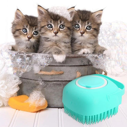 Pet Dog Shampoo Massager Brush Cat Massage Comb Grooming Scrubber Shower Brush For Bathing Short Hair Soft Silicone Brushes - Miami beauty1