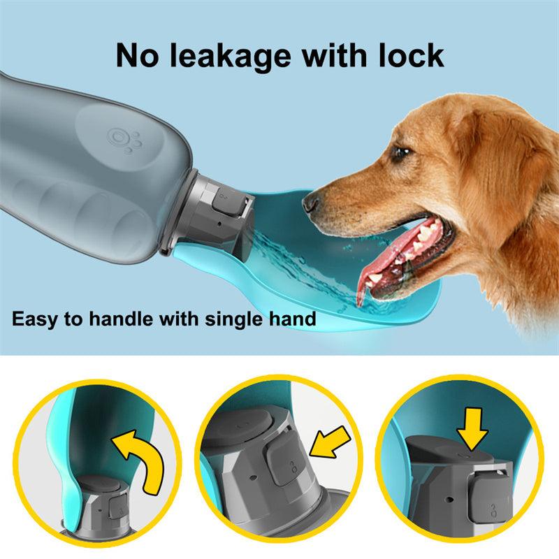 800ml Dogs Water Bottle Portable High Capacity Leakproof Pet Foldable Drinking Bowl Golden Retriever Outdoor Walking Supplies Pet Products - Miami beauty1