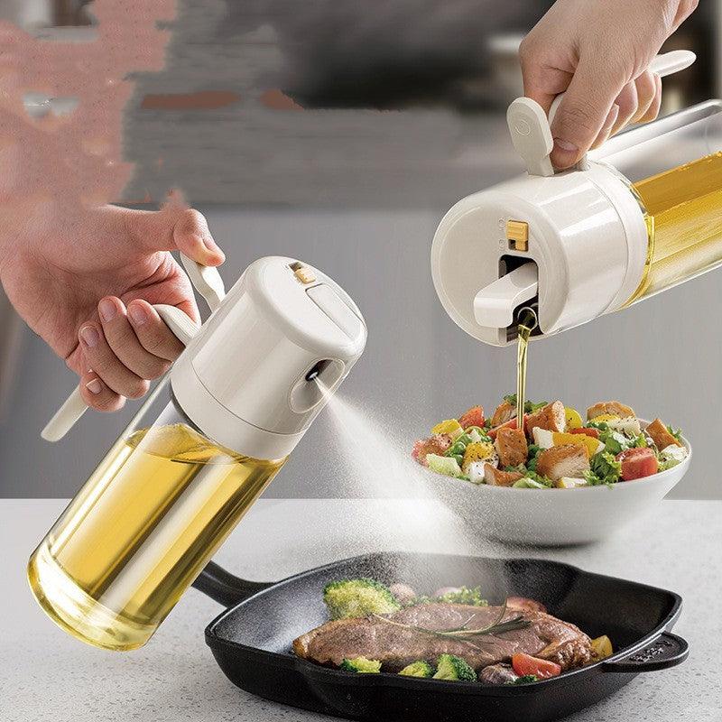 2 In 1 Oil Sprayer Bottle BBQ Cooking Oil Dispenser Olive Oil Pourers Sprayer Kitchen Baking Oil Mister Vinegar Bottle - Miami beauty1