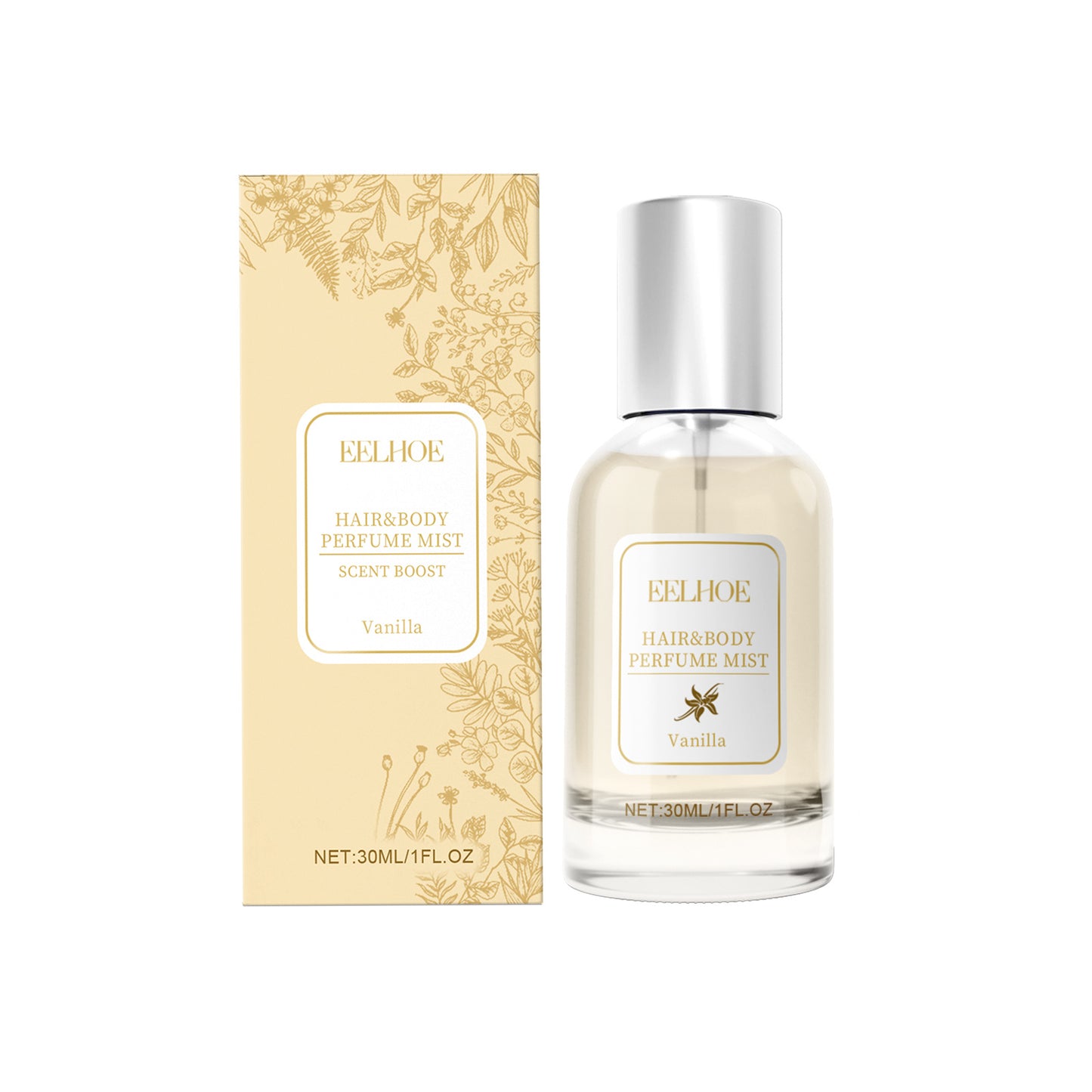 EELHOE Vanilla Body Hair Perfume Spray Long-Lasting Light Fragrance Floral Fragrance Ladies Niche Perfume Spray