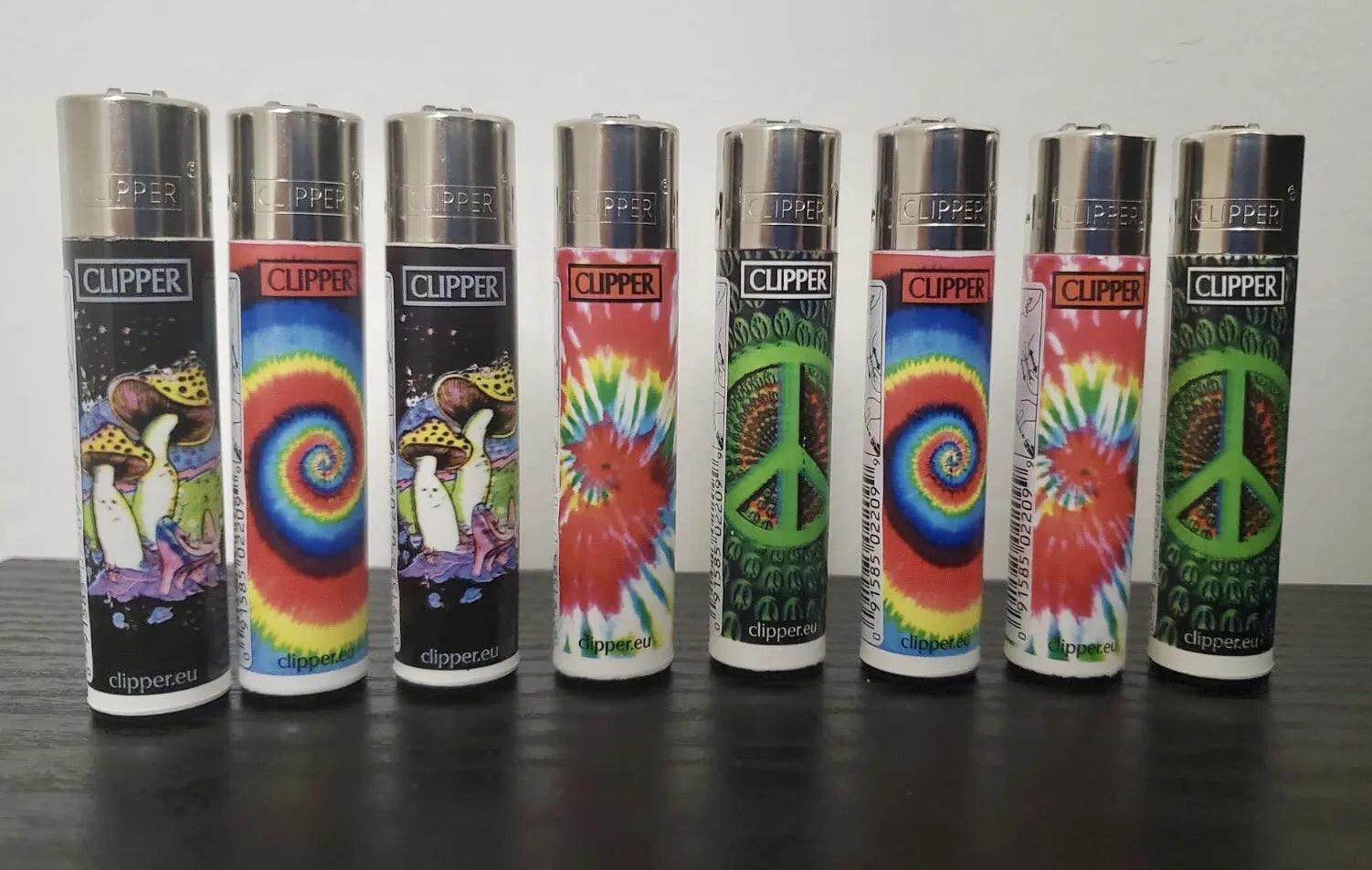 8 Clipper Lighters Refillable assorted designed Lighters 🔥 - Miami beauty1