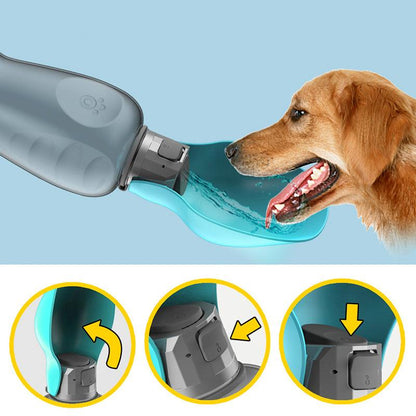 800ml Dogs Water Bottle Portable High Capacity Leakproof Pet Foldable Drinking Bowl Golden Retriever Outdoor Walking Supplies Pet Products - Miami beauty1