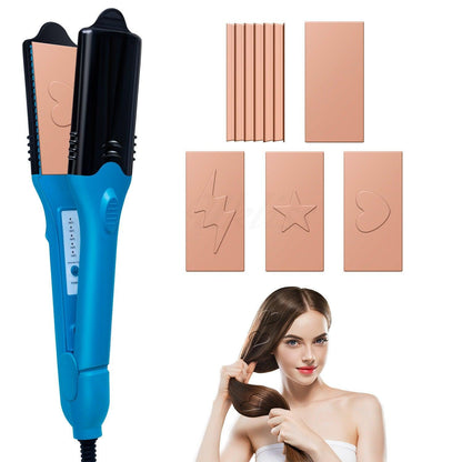 3D hair imprinting 3D Hair Press Iron Hair Straightener Electric Straightening Curling Imprinting 3D Hair Crimper - Miami beauty1