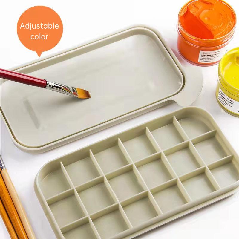 Multifunction Brush Basin Holder and Organizer Kit Paint Brush Basin with Tray Palette Lid for Oil Painting - Miami beauty1