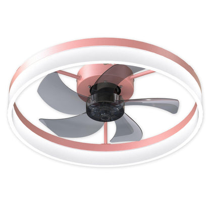 Ceiling Fans with Lights Dimmable LED Embedded installation of thin modern ceiling fans(Pink) - Miami beauty1