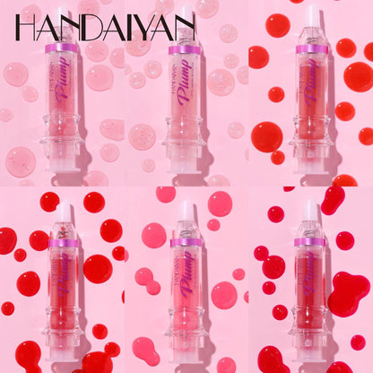 HANDAIYAN PLUMP & POUT Lip Plumping Booster Gloss, High Shine for Plumper Looking Lips,Extreme Shine Crystal Volume Lip Oil - Miami beauty1