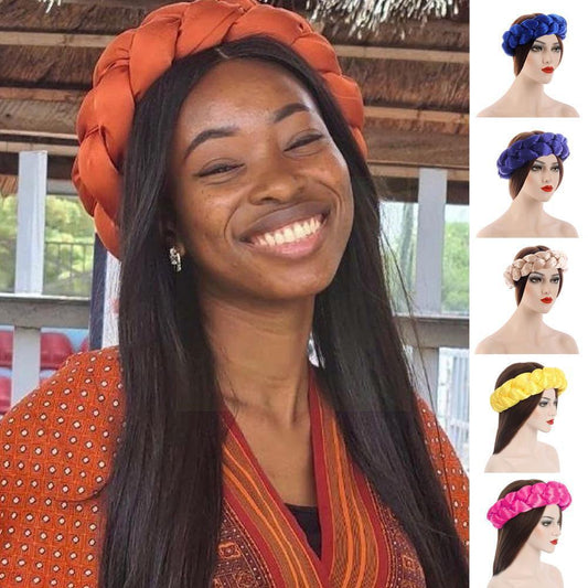 New Fashion Candy Color Women Braids Headbands Elastic Headwear Hair African Female Turban Bands Accessories Bandana Bandag L8y4 - Miami beauty1