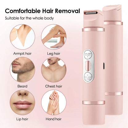 Electric Shaver Painless Women's Epilator Bikini Hair Removal Device Automatic Hair Trimmer Underarm Facial Lips Leg