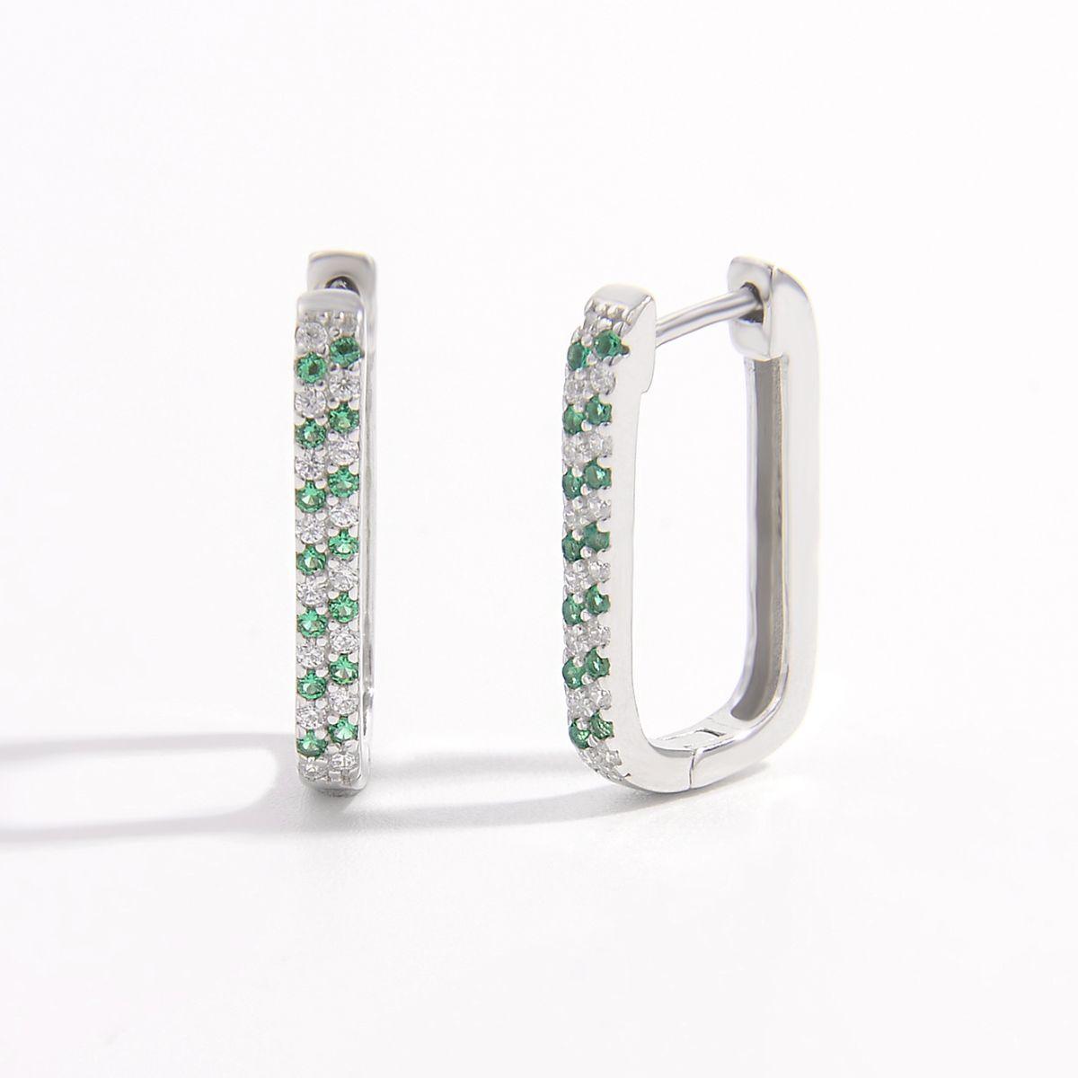 925 Sterling Silver Inlaid Zircon Earrings - Miami beauty1