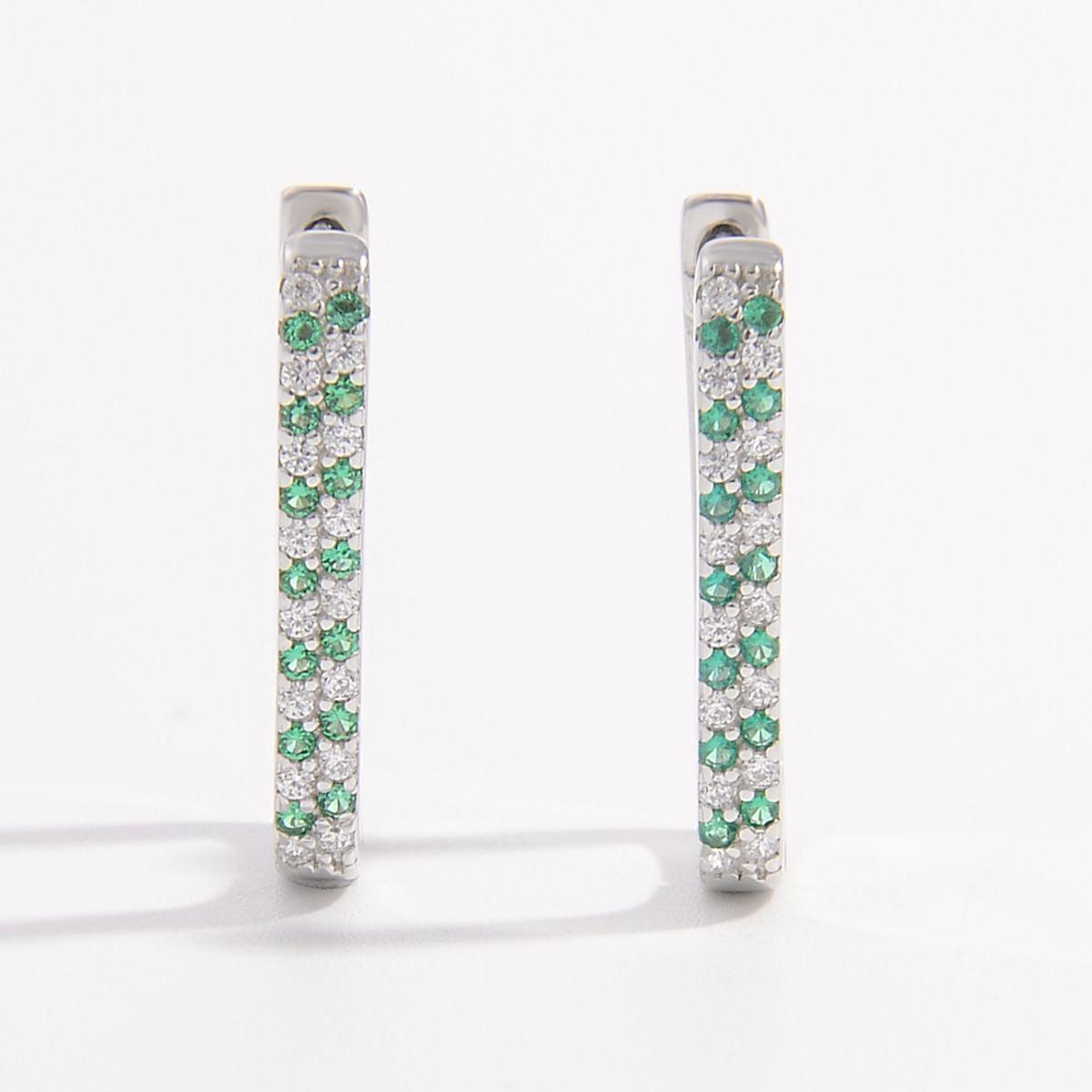 925 Sterling Silver Inlaid Zircon Earrings - Miami beauty1