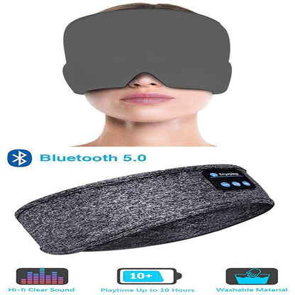 Wireless Bluetooth Sleeping Headphones Headband Thin Soft Elastic Comfortable Music Ear Phones Eye Mask For Side Sleeper Sports - Miami beauty1