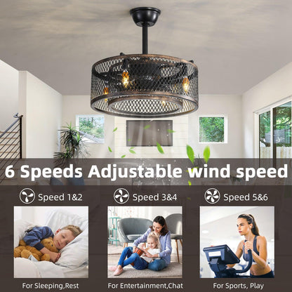 20 inch Caged Ceiling Fan with Lights - Miami beauty1