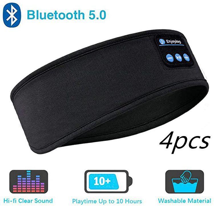 Wireless Bluetooth Sleeping Headphones Headband Thin Soft Elastic Comfortable Music Ear Phones Eye Mask For Side Sleeper Sports - Miami beauty1