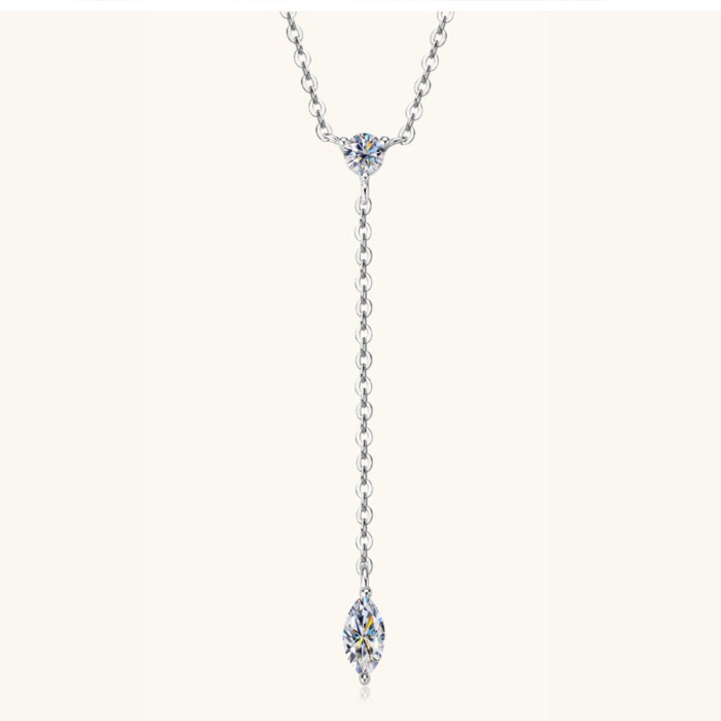 Moissanite 925 Sterling Silver Necklace - Miami beauty1