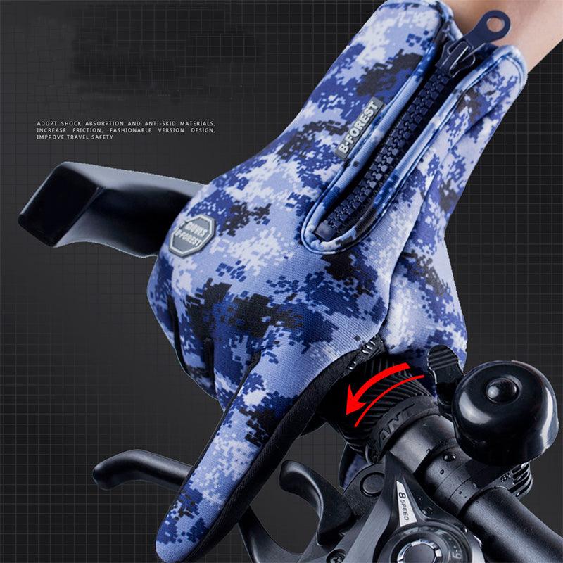 Winter Gloves Touch Screen Riding Motorcycle Sliding Waterproof Sports Gloves With Fleece - Miami beauty1