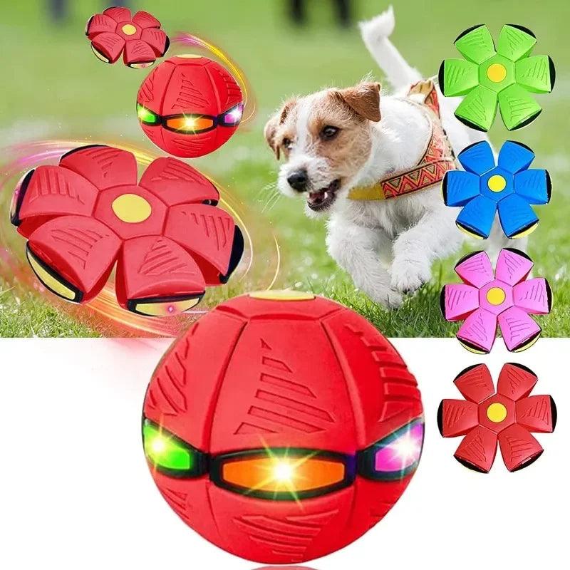 Dog Toys Ball with Lights Interactive Dog Toys Pet Toy Flying Saucer Ball UFO Magic Ball Flying Saucer Ball Dog Toy - Miami beauty1