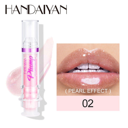 HANDAIYAN PLUMP & POUT Lip Plumping Booster Gloss, High Shine for Plumper Looking Lips,Extreme Shine Crystal Volume Lip Oil - Miami beauty1