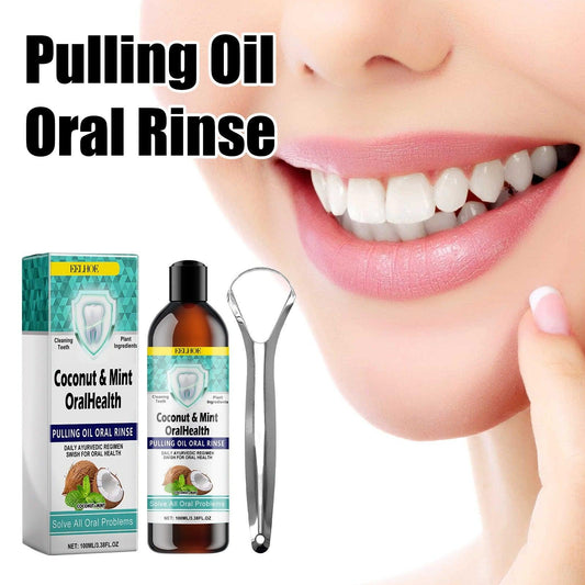 EELHOE   Oral Coconut Oil Mouthwash Removes Stains Beautifies Teeth Freshens Breath Cleans Mouth And Protects Gums