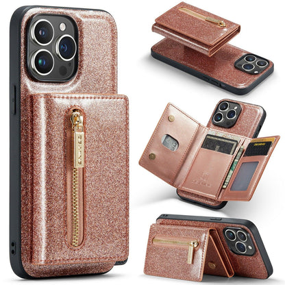 M3 For iPhone 14 Pro Max Glitter Wallet Protective Case iPhone 14 Pro Two In One Magnetic Phone Case - Miami beauty1