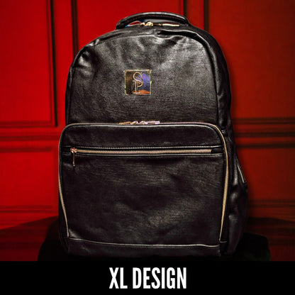 Black Leather Daily Commuter Bag XL