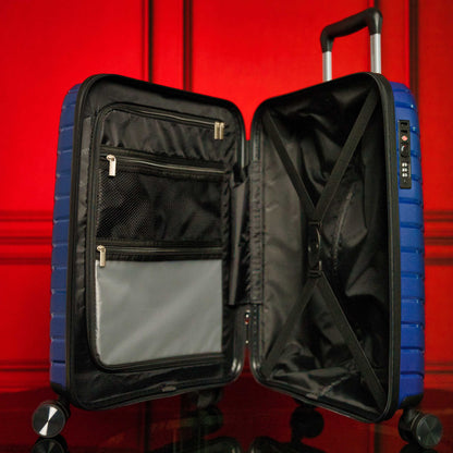 24-inch Blue Hardcase Roller Luggage with 360° Wheels & TSA Lock