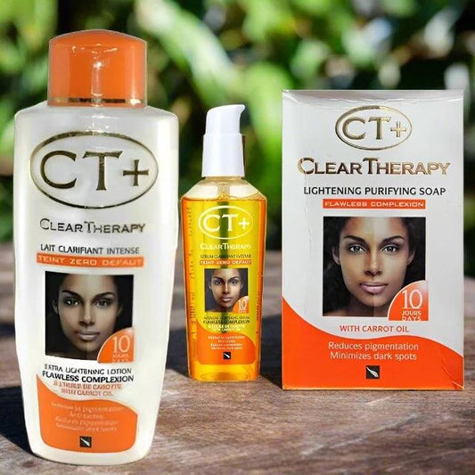 CT+ Clear Therapy Extra Lightening Lotion + Soap+ Serum With Carrot Oil (3 Pack) - Miami beauty1