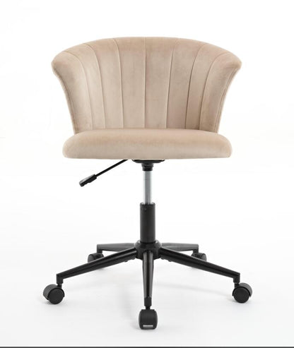 Home Office Chair, Velvet Fabric Swivel Flower Shape Computer Desk Chair for Home Office or Bedroom