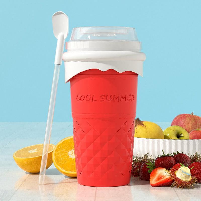 Squeeze Cup Slushy Maker Slushie DIY Plastic Squeeze Cups Double Layer Slushy Maker Smoothie Ice Cups - Miami beauty1