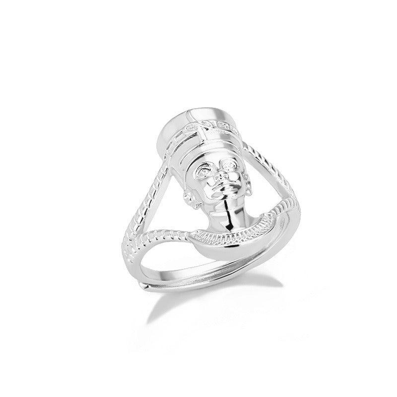 Ring for Men and Women: Egyptian African Queen Charming African Goddess Handpiece with Adjustable Opening Ring - Miami beauty1