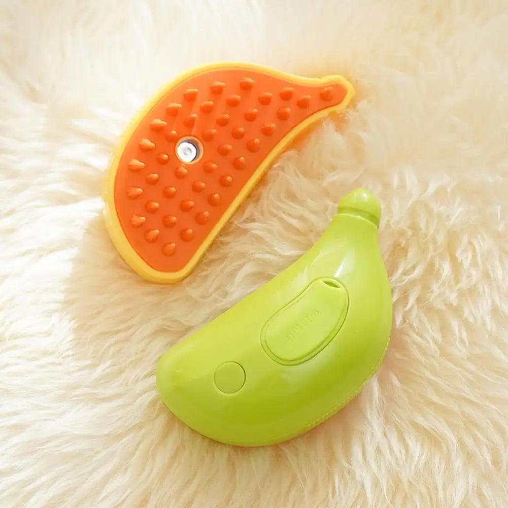 Grooming Brush for Pets Multifunctional Pet Grooming Tool Banana Shape Steamy Cat Brush for Hair Removal Grooming Pet for Pets - Miami beauty1