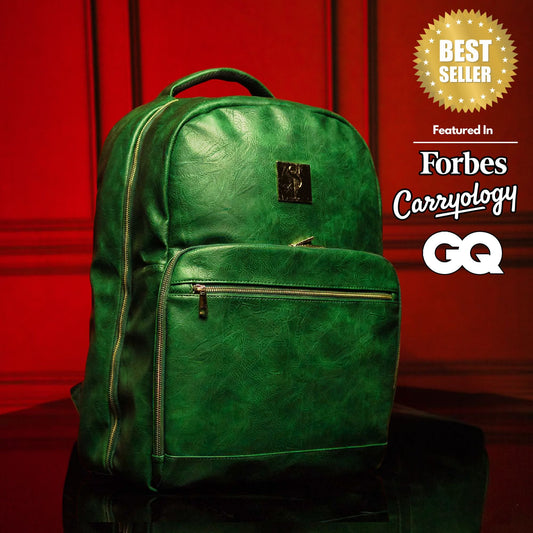 Emerald Green Leather Commuter Bag (XL Design)