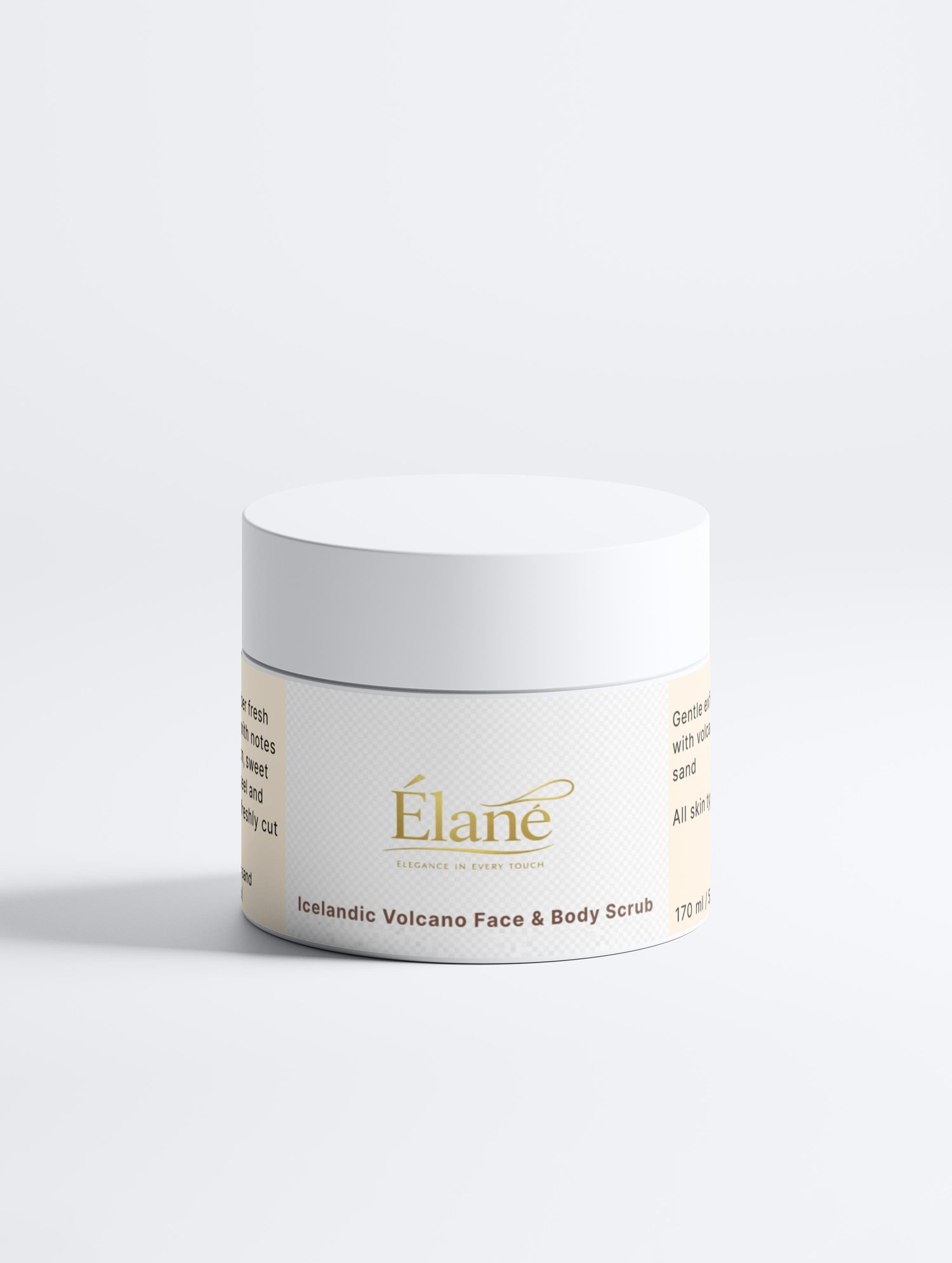 Jar of Icelandic Volcano Face & Body Scrub by Elane on a white background