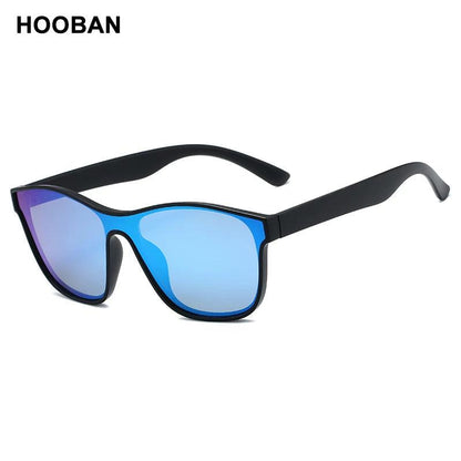 HOOBAN 2021 New Square Polarized Sunglasses Men Women Fashion Square Male Sun Glasses Brand Design One-piece Lens Eyewear UV400 - Miami beauty1