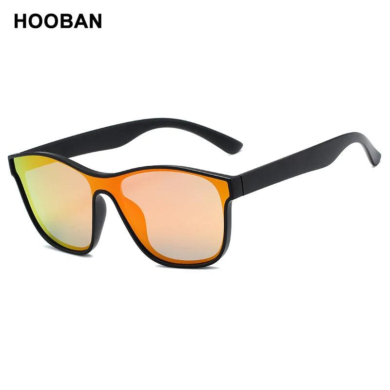 HOOBAN 2021 New Square Polarized Sunglasses Men Women Fashion Square Male Sun Glasses Brand Design One-piece Lens Eyewear UV400 - Miami beauty1