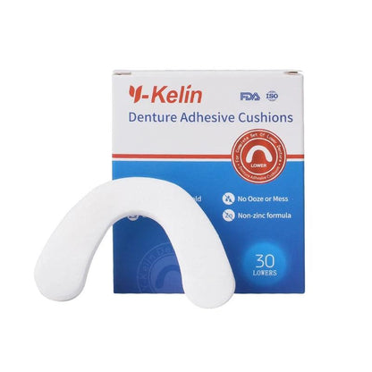 Y-Kelin Lower Denture Adhesive Cushion 60 Pads Strip (Pack of 2) - Miami beauty1