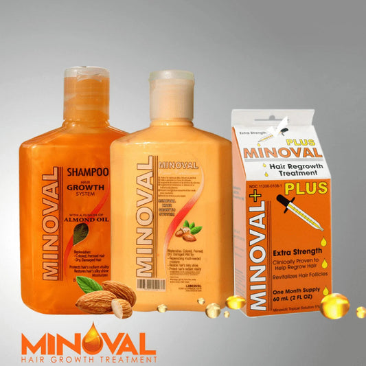 Minoval Plus 5% Dropper + Almond Oil Shampoo + Conditioner