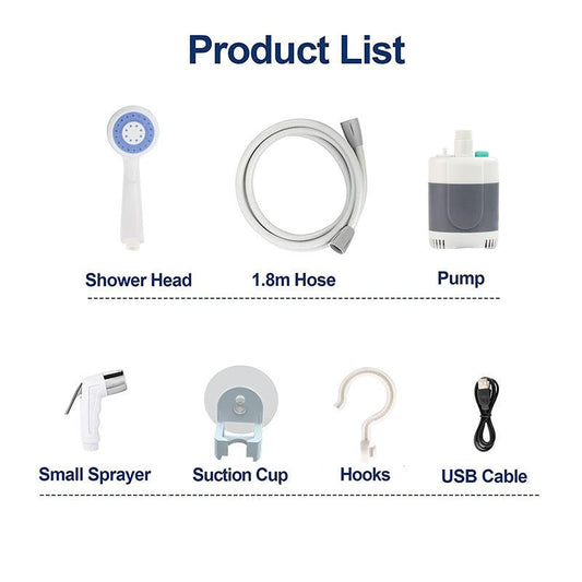 Portable Shower - Rechargeable Outdoor Shower for Camping - Miami beauty1