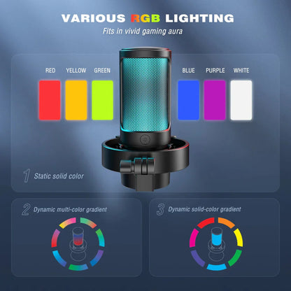 High Quality RGB One Touch Mute Gaming Microphone