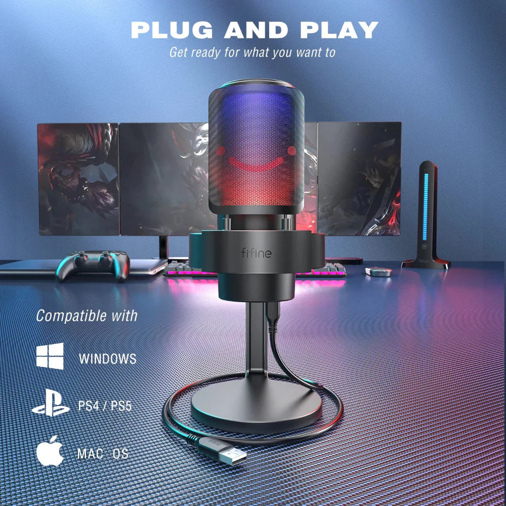 High Quality RGB One Touch Mute Gaming Microphone