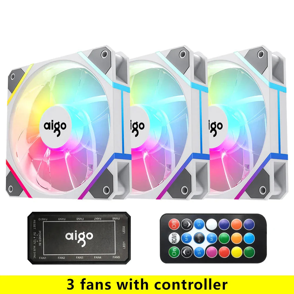RGB Gaming Cooling Fan Kit 3 Pcs Set