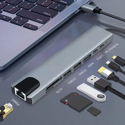 8 in 1 USB Docking Station Hub