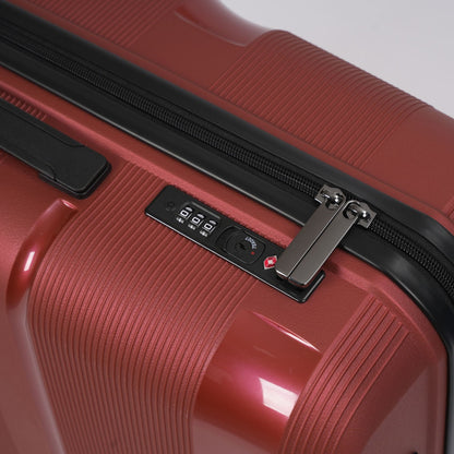 24-inch Red Hardcase Roller Luggage with 360° Wheels & TSA Lock