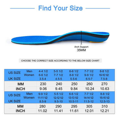 Plantar Fasciitis Arch Support Orthopedic Insoles Male Female Shoe Inserts,Flat Feet Orthotic Sole Running Athletic Sport Pad - Miami beauty1