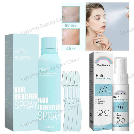 Hair Identifier Spray Set For Face Shaving Moisturizing Dermaplaner Spray For Face Shaving Skin Care Hair Recognition Spray