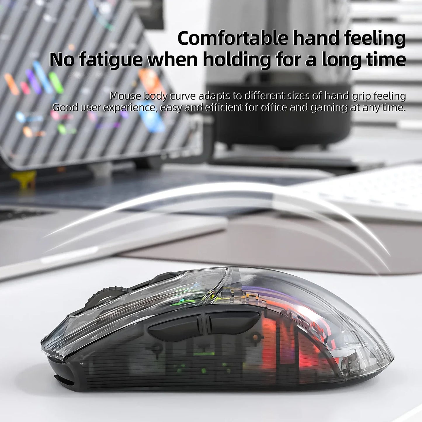 RGB Dual Mode Bluetooth Wireless Transparent Mouse